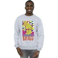 Johnny Bravo Men's Multi Triangles Pop Art Sweatshirt in Grey | Size: Small