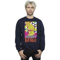 Johnny Bravo Men's Multi Triangles Pop Art Sweatshirt in Navy | Size: XL