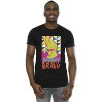 Johnny Bravo Men's Multi Triangles Pop Art T-Shirt in Black | Size: 5XL