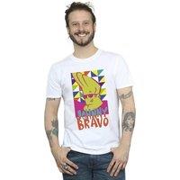Johnny Bravo Men's Multi Triangles Pop Art T-Shirt in White | Size: Small