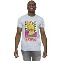 Johnny Bravo Men's Multi Triangles Pop Art T-Shirt in Grey | Size: Small