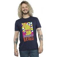 Johnny Bravo Men's Multi Triangles Pop Art T-Shirt in Navy | Size: 5XL