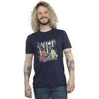 Disney Men's Alice In Wonderland Leafy Garden T-Shirt in Navy | Size: Medium
