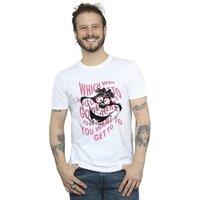 Disney Men's Alice In Wonderland Chesire Cat T-Shirt in White | Size: Small