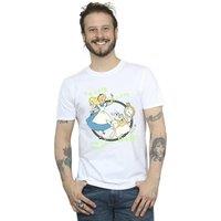 Disney Men's Alice In Wonderland Im Late T-Shirt in White | Size: Large