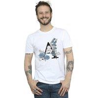 Disney Men's Alice In Wonderland Letter A T-Shirt in White | Size: Medium