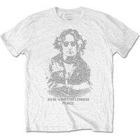 John Lennon Men's Peace Symbol Cotton T-Shirt in White | Size: Large