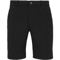 Asquith & Fox Men's Casual Chino Shorts in Black | Size: XL