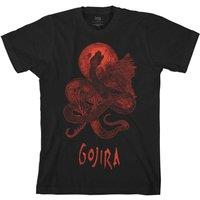 Gojira Men's Serpent Moon Cotton T-Shirt in Black | Size: XL