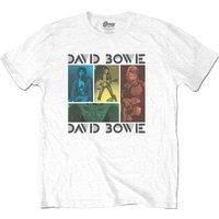 David Bowie Men's Mick Rock Collage T-Shirt in White | Size: 2XL