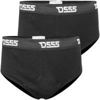 D555 Men's Thompson Cotton Kingsize Briefs Pack of 2 in Black | Size: 6XL