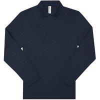 B&C Men's My Long-Sleeved Polo Shirt in Navy | Size: 3XL