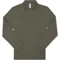B&C Men's My Long-Sleeved Polo Shirt in Green | Size: XL
