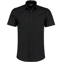 Kustom Kit Men's Poplin Short-Sleeved Shirt in Black | Size: 23 inches