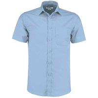 Kustom Kit Men's Poplin Short-Sleeved Shirt in Light Blue | Size: 14.5 in