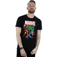 Marvel Men's Hero Group Cotton T-Shirt in Black | Size: 3XL