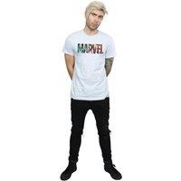 Marvel Men's Comics Infill Logo T-Shirt in Grey | Size: XL