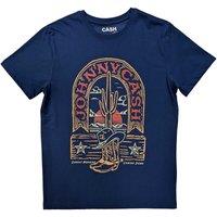 Johnny Cash Men's Sunday Morning Coming Down T-Shirt in Blue | Size: Large