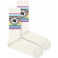 Happy Socks Men's 1 Pack & Cotton LGBTQ+ Pride Design Socks in White | Size: 6-11