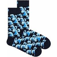 Happy Socks Men's 1 Pack & Cotton Blue Waves Design Socks | Size: 6-11