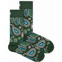 Happy Socks Men's 1 Pack & Cotton Green Paisley Design Socks | Size: 4-7