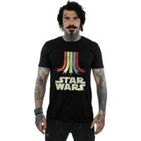Star Wars Men's Rainbow Cotton T-Shirt in Black | Size: Small