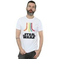 Star Wars Men's Rainbow Cotton T-Shirt in White | Size: Small