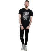 Thor: Ragnarok Men's Hammer Cotton Logo T-Shirt in Black | Size: Large