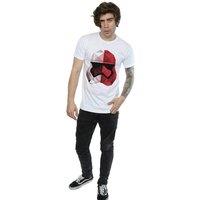 Star Wars: The Last Jedi Men's Cubist Stormtrooper Helmet Cotton T-Shirt in White | Size: Medium