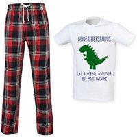 60 SECOND MAKEOVER Men's Godfather Dinosaur Pyjama Set in Red | Size: Large