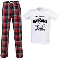 60 SECOND MAKEOVER Men's This Is What An Awesome Uncle Looks Like Pyjama Set in Red | Size: XS
