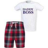 60 SECOND MAKEOVER Men's Daddy Boss Pyjama Set in Red | Size: XL