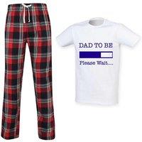 60 SECOND MAKEOVER Men's Dad To Be Loading Tartan Pyjama Set in Red | Size: 2XL