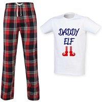 60 SECOND MAKEOVER Men's Daddy Elf Tartan Pyjama Set in Red | Size: Small