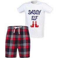 60 SECOND MAKEOVER Men's Daddy Elf Christmas Pyjama Set in Red | Size: XL