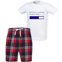 60 SECOND MAKEOVER Men's Caffeine Loading Please Wait Pyjama Set in Red | Size: Large