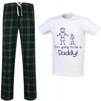 60 SECOND MAKEOVER Men's I'm Going To Be A Daddy Tartan Pyjama Set in Green | Size: Small