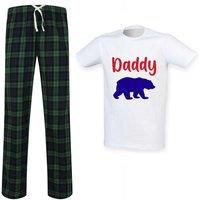 60 SECOND MAKEOVER Men's Daddy Bear Tartan Pyjama Set in Green | Size: Medium