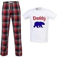 60 SECOND MAKEOVER Men's Daddy Bear Tartan Pyjama Set in Red | Size: XL