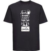60 SECOND MAKEOVER Men's A Beer In Hand Is Worth 2 In The Cooler T-Shirt in Black | Size: Medium