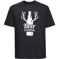 60 SECOND MAKEOVER Men's Beer Is Essential T-Shirt in Black | Size: XL