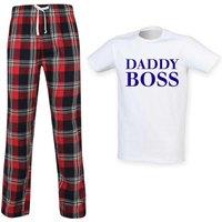 60 SECOND MAKEOVER Men's Daddy Boss Pyjama Set in Red | Size: Large
