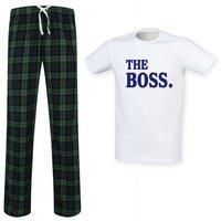 60 SECOND MAKEOVER Men's The Boss Pyjama Set in Green | Size: Large