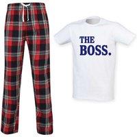 60 SECOND MAKEOVER Men's The Boss Pyjama Set in Red | Size: XS