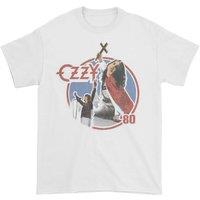 Ozzy Osbourne Men's Blizzard Of Ozz 80 Cotton T-Shirt in White | Size: Small