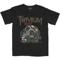 Trivium Men's Skelly Flower Cotton T-Shirt in Black | Size: Small