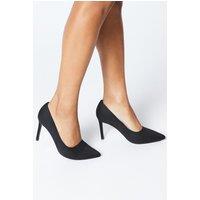 Dorothy Perkins Women's Wide Fit Dash Pointed High Stiletto Heel Court Shoes in Natural Black | Size: 5