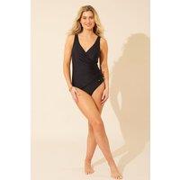 Beachcomber Women's Cross Over Wrap Swimsuit in Black | Size: 10