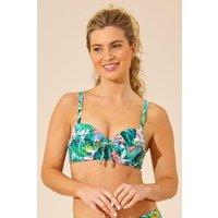 Beachcomber Women's Underwired Frill Bikini Top in Bright Green | Size: 16