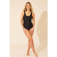 Beachcomber Women's Belted Swimsuit in Black | Size: 16